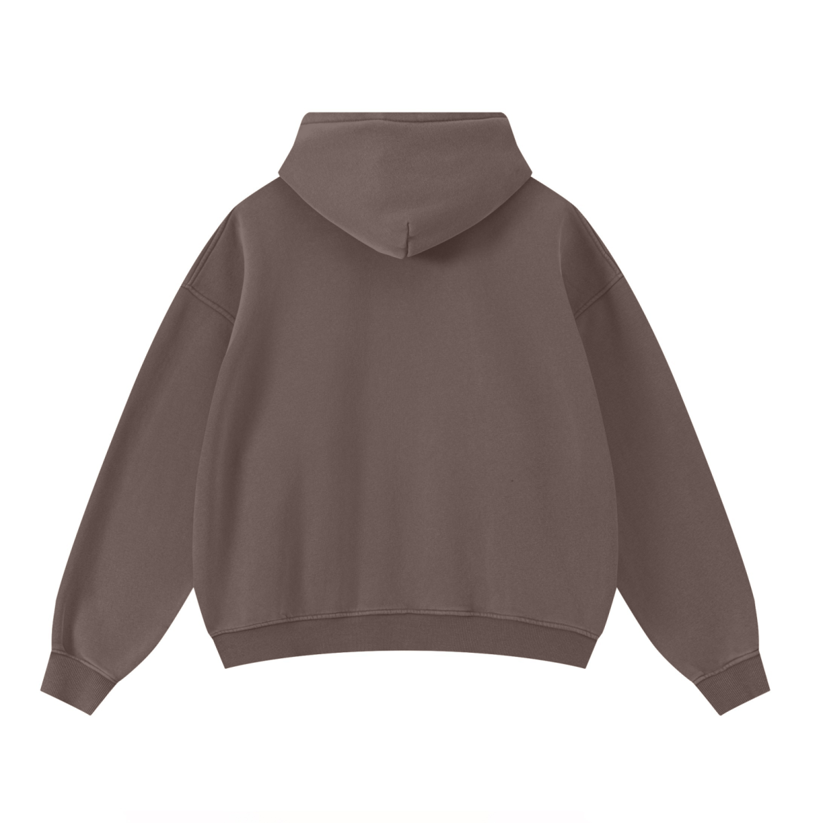 400GSM Unisex Washed Heavyweight Boxy-Fit Hoodie Vintage Dark Brown